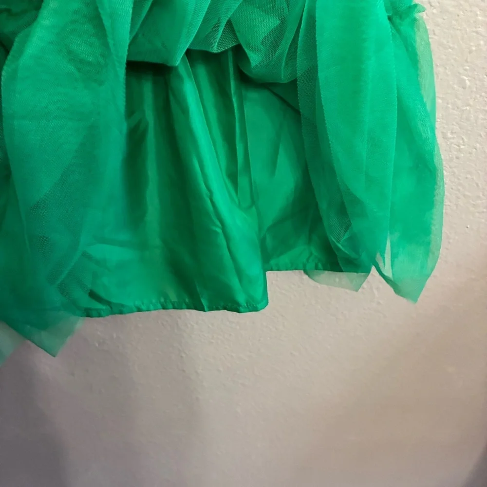 Cat & Jack Girls' St.Patrick’s Day Tiered Tulle Short Sleeve Dress Size L 10/12